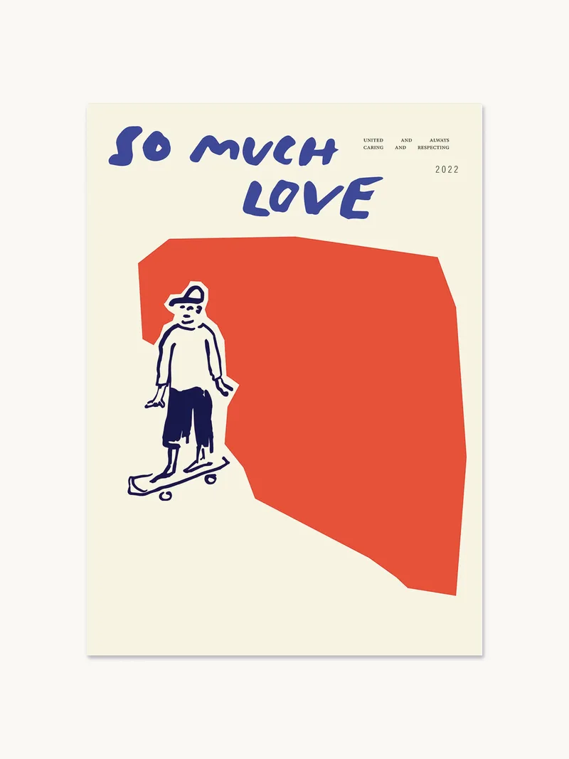 Poster So much love Skateboard van Paper Collective – productfoto