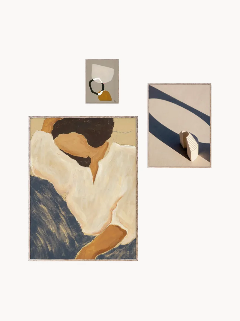 Posters Artwall no. 01 met lijst, 3-delig van Paper Collective – productfoto