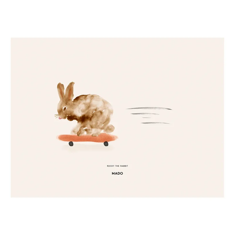 Rocky the Rabbit Poster 30 x 40cm van Paper Collective – productfoto