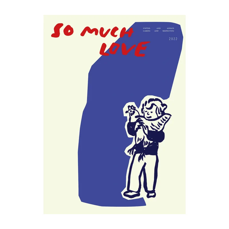 So Much Love Chicken Poster 30 x 40cm von Paper Collective – Produktfoto