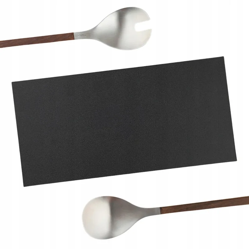 Brick Salade Lepels Set - Roestvrij Staal & Walnoothout by Philippi in Silver and Walnut – product photo