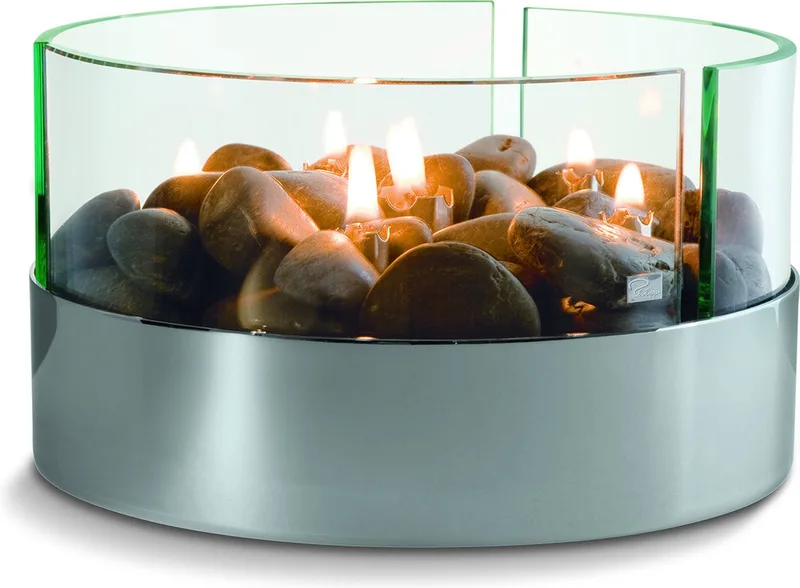 Burn Tafelhaard - Olielamp - Sfeerhaard - Glas - Staal de Philippi en Argent – photo du produit