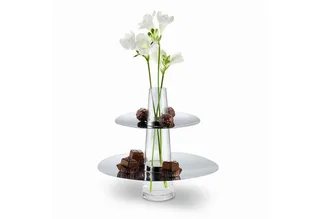 Dekoetagere, PHILIPPI Etagere mit Vase FONTAINE de Philippi en Argent – photo du produit 3 sur 5