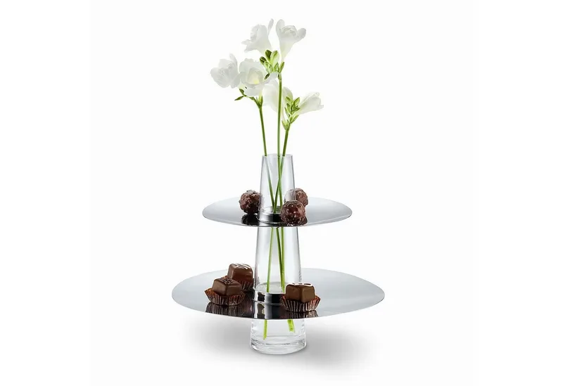Dekoetagere, PHILIPPI Etagere mit Vase FONTAINE de Philippi en Argent – photo du produit 3 sur 5