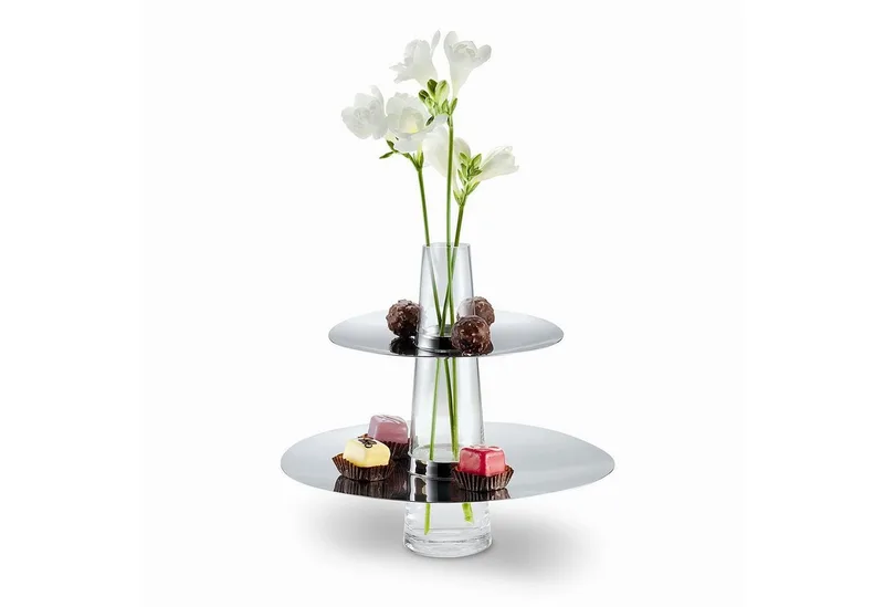 Dekoetagere, PHILIPPI Etagere mit Vase FONTAINE de Philippi en Argent – photo du produit 1 sur 5