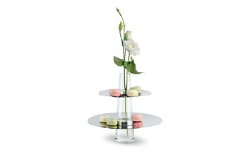 Dekoetagere, PHILIPPI Etagere mit Vase FONTAINE de Philippi en Argent – photo du produit 2 sur 5