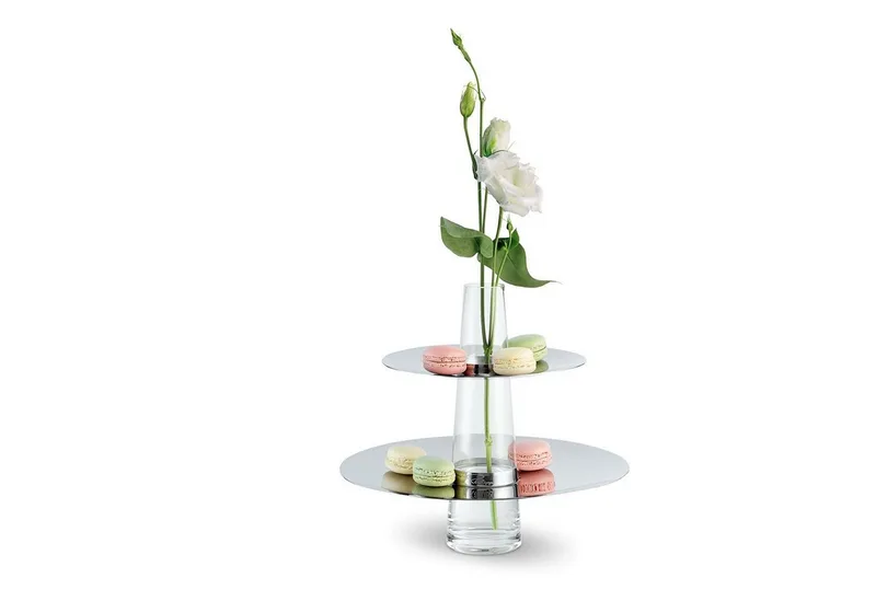 Dekoetagere, PHILIPPI Etagere mit Vase FONTAINE de Philippi en Argent – photo du produit 2 sur 5