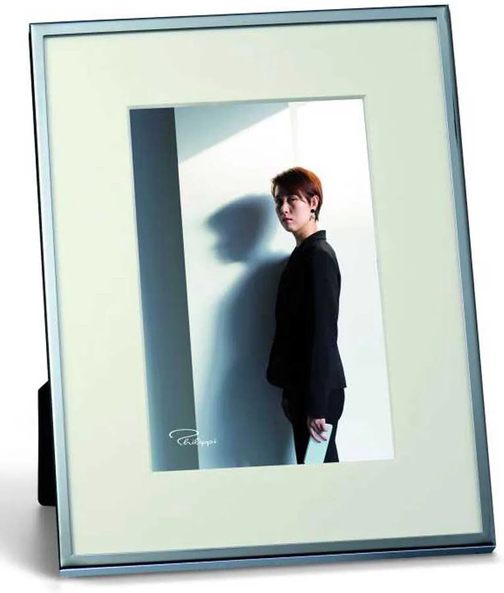 Design Fotolijst 10x15 Verchroomd Metaal met Passe-partout de Philippi – photo du produit