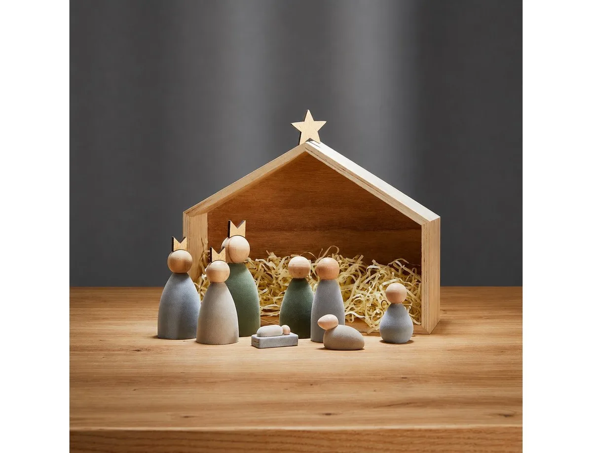 Krippe KRYBBE Weihnachtskrippe, 9tlg von Philippi – Produktfoto