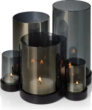 LICHTERMEER Kandelaar – Windlicht – Waxinelichthouder - Glas - Basis Zwart by Philippi in Grey – product photo 1 of 2