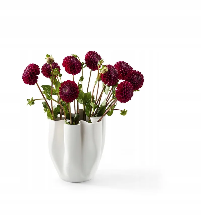 LIVREE Vaas - 22cm Hoge 3D-geprinte Keramiek Vaas by Philippi in Crème wit – product photo