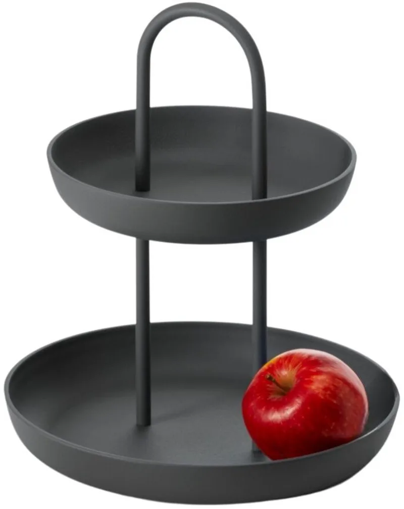 PIATTO Dubbele Serveerschaal - Aluminium & RVS by Philippi in Dark grey – product photo