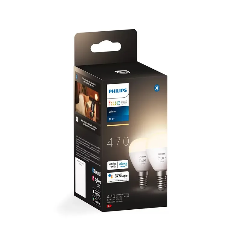 Außen-Wandleuchte Hue LED Lampe E14 2er Set 5,7W 470lm Luster by Philips Hue in White – product photo 4 of 4