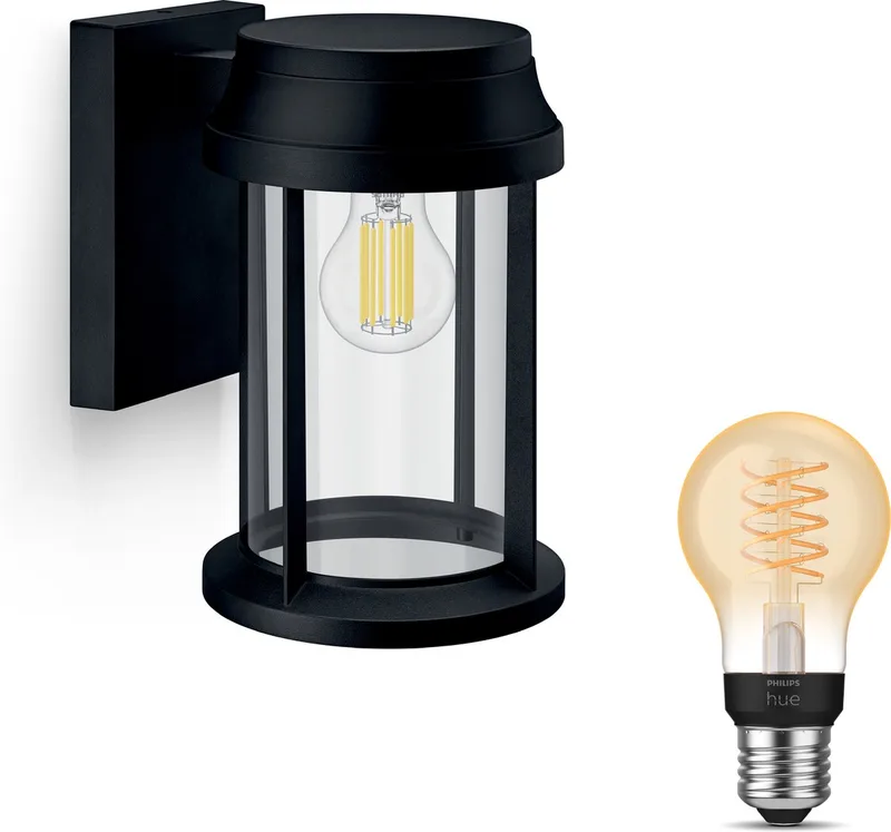 Bellini Wandlamp voor Buiten Neerwaarts - Buitenlamp - E27 - Warmwit Licht - Hue White Filament från Philips Hue i Svart – produktbild