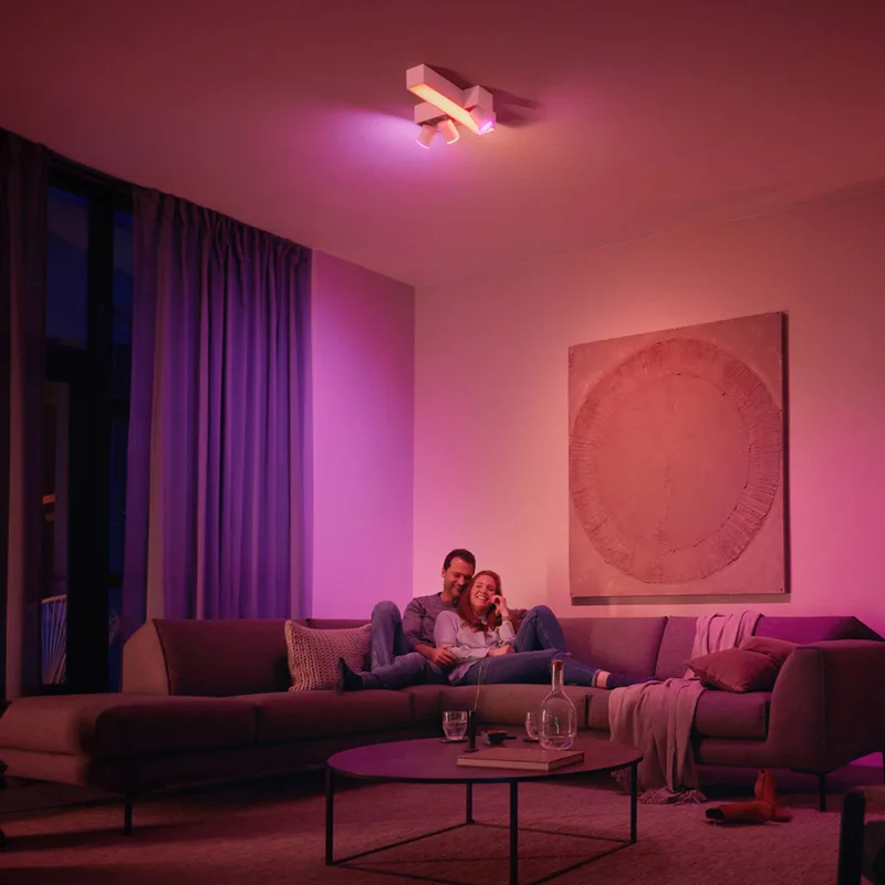 Centris Cross LED spot, 3-lamps RGB CCT by Philips Hue in White – product photo 2 of 4