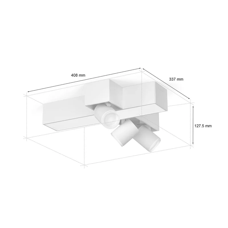 Centris Cross LED spot, 3-lamps RGB CCT by Philips Hue in White – product photo 4 of 4