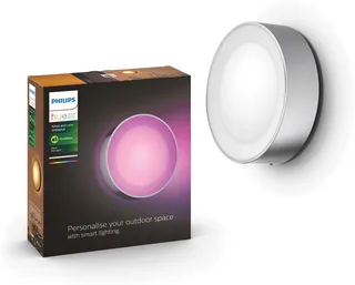 Daylo muurlamp - wit en gekleurd licht - roestvrij staal från Philips Hue i Grå – produktbild 1 av 3
