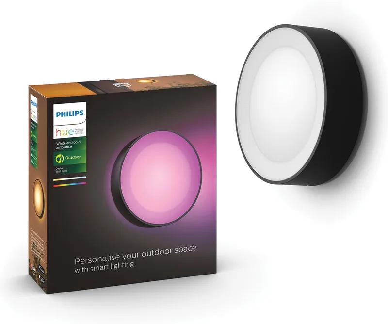 Daylo muurlamp - wit en gekleurd licht från Philips Hue i Svart – produktbild