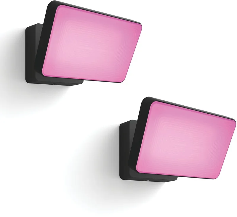 Discover Set van 2 Verstralers - Buitenlamp - Wit en Gekleurd Licht - Hue White and Color Ambiance by Philips Hue in Black – product photo