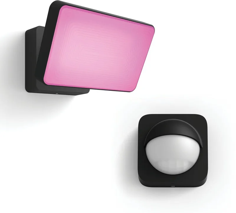 Discover Verstraler - Buitenlamp met Bewegingssensor - Wit en Gekleurd Licht - Incl. Hue Bewegingssensor voor Buiten - Hue White and Color Ambiance by Philips Hue in Black – product photo
