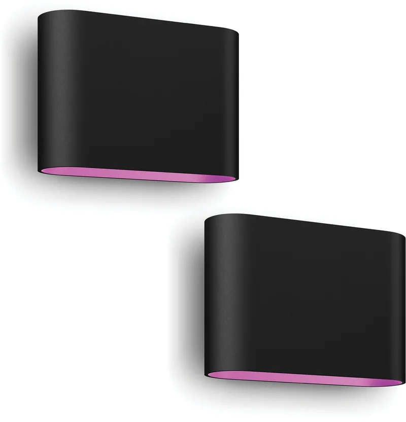 Dymera Wandlamp voor Buiten Up & Down - 2 stuks - Wit en Gekleurd Licht - Hue White and Color Ambiance by Philips Hue in Black – product photo