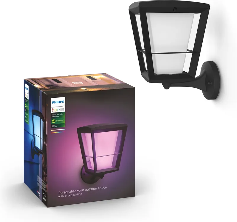 Econic muurlamp - wit en gekleurd licht - omhoog by Philips Hue in Black – product photo