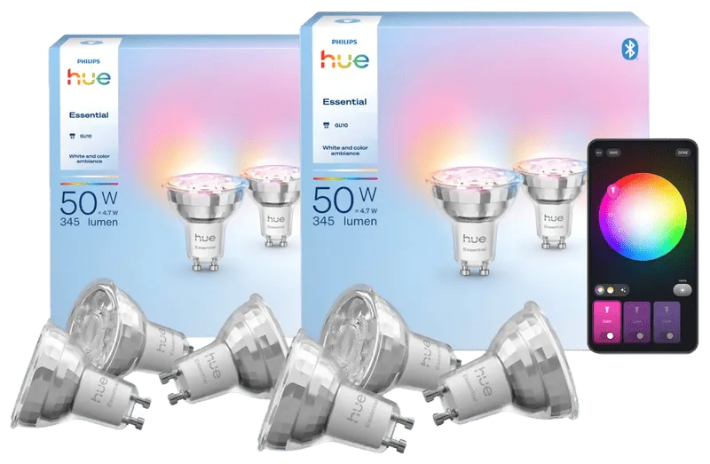 Essential White and Color GU10 6-Pack de Philips Hue – photo du produit