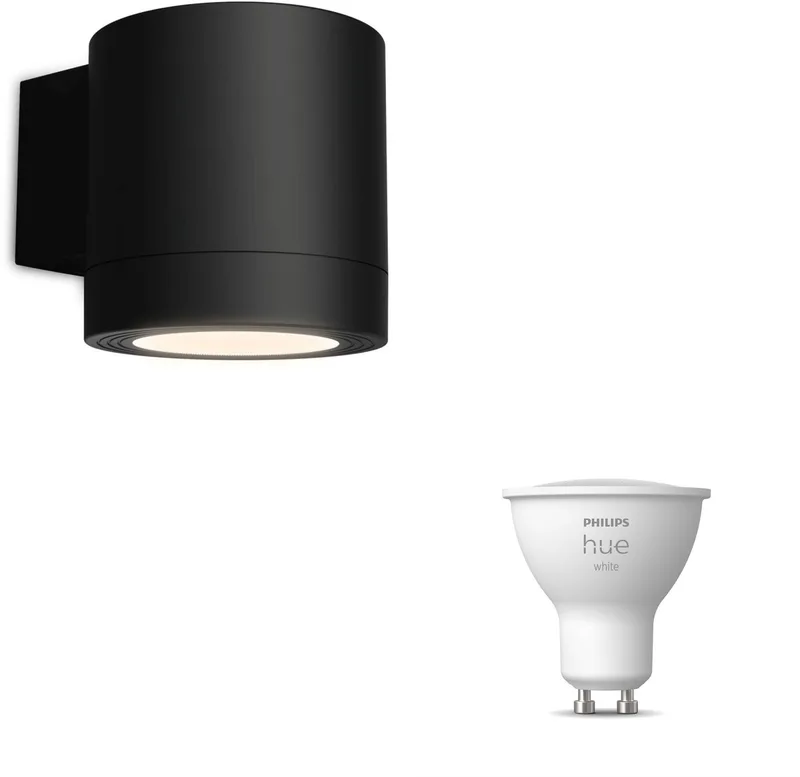Fylx Wandlamp voor Buiten Down - Buitenlamp - GU10 - Warmwit Licht - Hue White från Philips Hue i Svart – produktbild