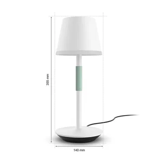 Go LED tafellamp, wit, RGBW de Philips Hue en Blanc, Saliegrijs – photo du produit 4 sur 5