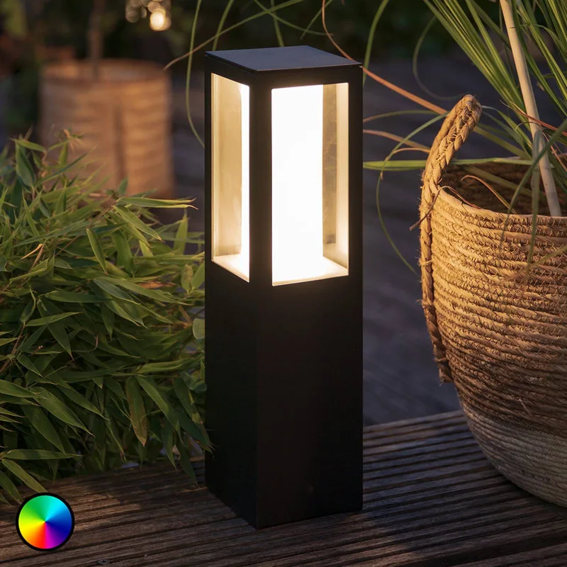 Impress sokkellamp, zwart, RGBW de Philips Hue en Noir, Blanc – photo du produit