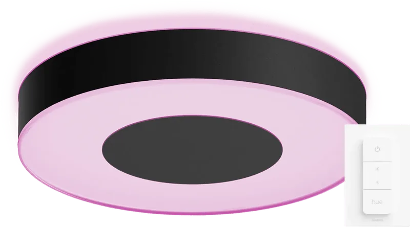 Infuse L plafondlamp White and Color zwart + dimmer de Philips Hue – photo du produit
