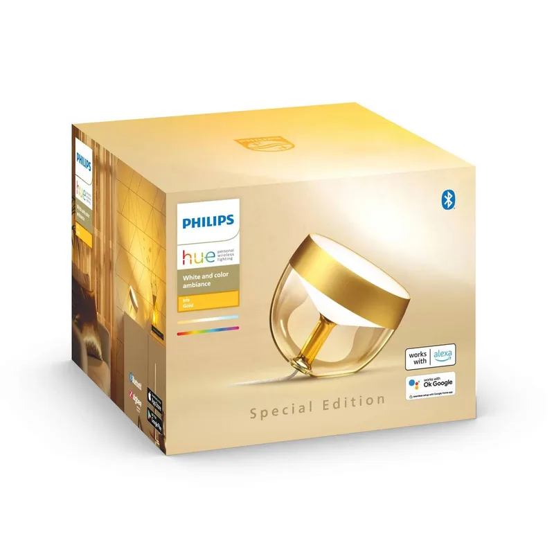 Iris WACA LED tafellamp, goud by Philips Hue in Gold, Transparent – product photo