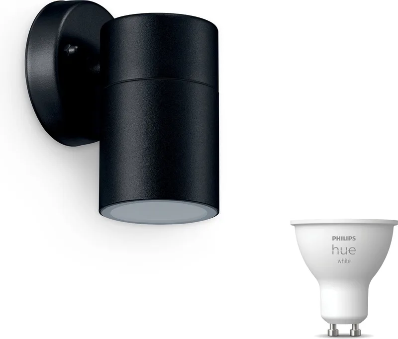Kylis Wandlamp voor Buiten Neerwaarts - Buitenlamp - GU10 - Warmwit Licht - Hue White van Philips Hue in Zwart – productfoto