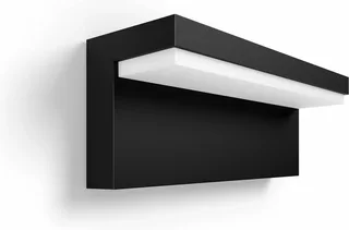 LED Außen-Wandleuchte Outdoor White & Color Ambiance Nyro, Abschaltautomatik, Bluetooth, CCT - über Fernbedienung, Dimmfunktion, Einschlafhilfe, Farbsteuerung, Farbwechsel, Memory, nach Trennung vom Netz, Nachtlichtfunktion, RGB, Smart Home, Timerfunktion, Weckerfunktion, dimmbar über Fe de Philips Hue en Noir – photo du produit 4 sur 5