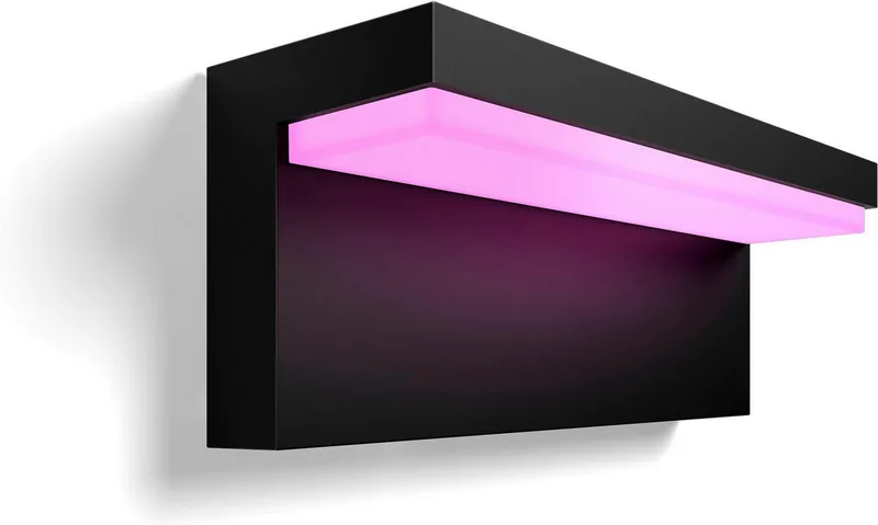 LED Außen-Wandleuchte Outdoor White & Color Ambiance Nyro, Abschaltautomatik, Bluetooth, CCT - über Fernbedienung, Dimmfunktion, Einschlafhilfe, Farbsteuerung, Farbwechsel, Memory, nach Trennung vom Netz, Nachtlichtfunktion, RGB, Smart Home, Timerfunktion, Weckerfunktion, dimmbar über Fe de Philips Hue en Noir – photo du produit 5 sur 5