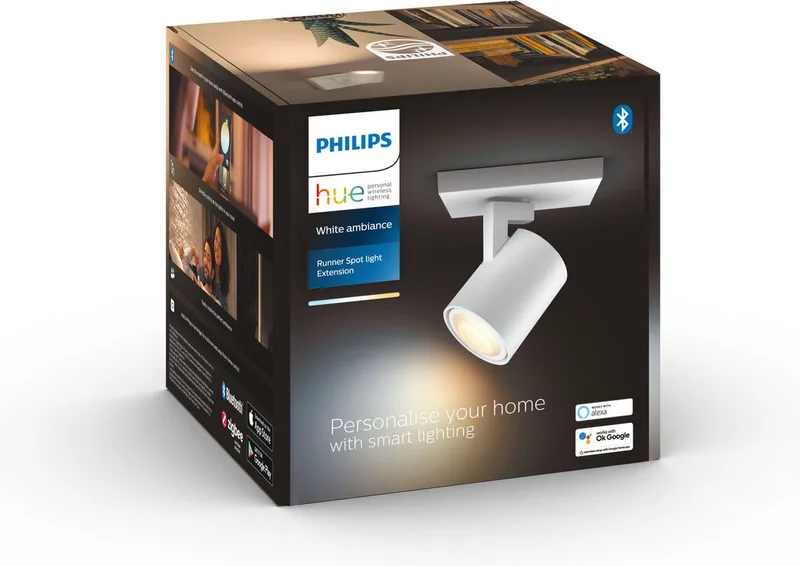 LED Deckenspot White Ambiance Runner 1er Aufbauspot, Abschaltautomatik, Bluetooth, CCT - über Fernbedienung, Dimmfunktion, Einschlafhilfe, Farbsteuerung, Farbwechsel, Memory, nach Trennung vom Netz, Nachtlichtfunktion, Smart Home, Timerfunktion, Weckerfunktion, dimmbar über Fernbedienung by Philips Hue in White – product photo 5 of 5