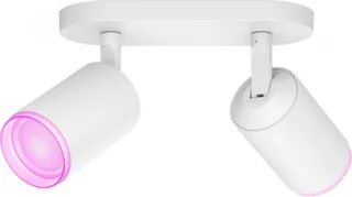 LED Deckenspot White & Color Ambiance Fugato 2er Aufbauspot, Abschaltautomatik, Bluetooth, CCT - über Fernbedienung, Dimmfunktion, Einschlafhilfe, Farbsteuerung, Farbwechsel, Memory, nach Trennung vom Netz, Nachtlichtfunktion, RGB, Smart Home, Timerfunktion, Weckerfunktion, dimmbar über by Philips Hue in White – product photo 1 of 5