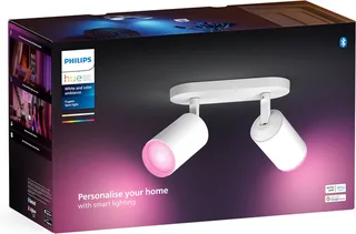 LED Deckenspot White & Color Ambiance Fugato 2er Aufbauspot, Abschaltautomatik, Bluetooth, CCT - über Fernbedienung, Dimmfunktion, Einschlafhilfe, Farbsteuerung, Farbwechsel, Memory, nach Trennung vom Netz, Nachtlichtfunktion, RGB, Smart Home, Timerfunktion, Weckerfunktion, dimmbar über by Philips Hue in White – product photo 4 of 5