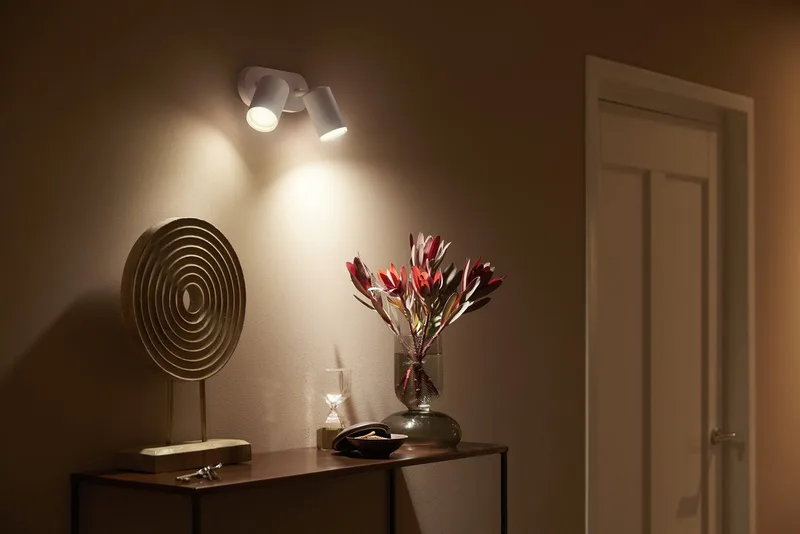 LED Deckenspot White & Color Ambiance Fugato 2er Aufbauspot, Abschaltautomatik, Bluetooth, CCT - über Fernbedienung, Dimmfunktion, Einschlafhilfe, Farbsteuerung, Farbwechsel, Memory, nach Trennung vom Netz, Nachtlichtfunktion, RGB, Smart Home, Timerfunktion, Weckerfunktion, dimmbar über by Philips Hue in White – product photo 2 of 5