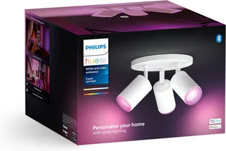 LED Deckenspot White & Color Ambiance Fugato 3er Aufbauspot, Abschaltautomatik, Bluetooth, CCT - über Fernbedienung, Dimmfunktion, Einschlafhilfe, Farbsteuerung, Farbwechsel, Memory, nach Trennung vom Netz, Nachtlichtfunktion, RGB, Smart Home, Timerfunktion, Weckerfunktion, dimmbar über de Philips Hue en Blanc – photo du produit 4 sur 5