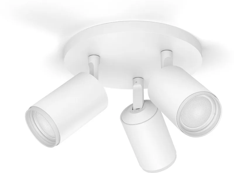 LED Deckenspot White & Color Ambiance Fugato 3er Aufbauspot, Abschaltautomatik, Bluetooth, CCT - über Fernbedienung, Dimmfunktion, Einschlafhilfe, Farbsteuerung, Farbwechsel, Memory, nach Trennung vom Netz, Nachtlichtfunktion, RGB, Smart Home, Timerfunktion, Weckerfunktion, dimmbar über de Philips Hue en Blanc – photo du produit 3 sur 5