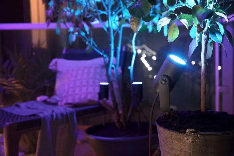 LED Gartenstrahler White & Color Ambiance Lily Spot 1 flg. Erweiterung, Abschaltautomatik, Bluetooth, CCT - über Fernbedienung, Dimmfunktion, Farbsteuerung, Farbwechsel, Leuchtdauer einstellbar, Memoryfunktion, Nachtlichtfunktion, RGB, Smart Home, Timerfunktion, dimmbar über Fern van Philips Hue in Zwart – productfoto 2 van 5