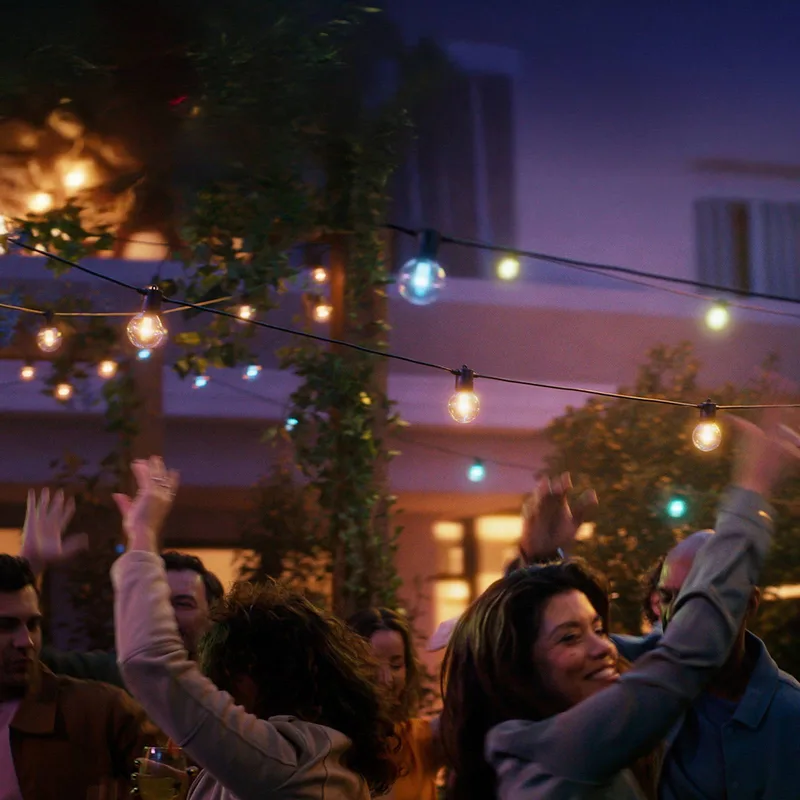 LED lichtketting Festavia Globe 14 m 20 lampjes IP65 by Philips Hue in Black, Helder – product photo