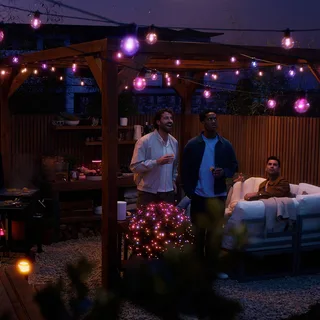 LED lichtketting Festavia Globe 14 m 20 lampjes IP65 van Philips Hue in Zwart, Helder – productfoto 2 van 5
