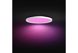 LED Panel White & Color Ambiance Devote Panelleuchte rund, 43 cm, Abschaltautomatik, Bluetooth, CCT - über Fernbedienung, Dimmfunktion, Farbsteuerung, Farbwechsel, Leuchtdauer einstellbar, Memoryfunktion, Nachtlichtfunktion, RGB, Smart Home, Timerfunktion, dimmbar über Fernbedienung, erw by Philips Hue in White – product photo 3 of 5