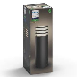 LED sokkellamp Lucca, zwart, RGBW smart, IP44 by Philips Hue in Anthracite, White – product photo 2 of 3