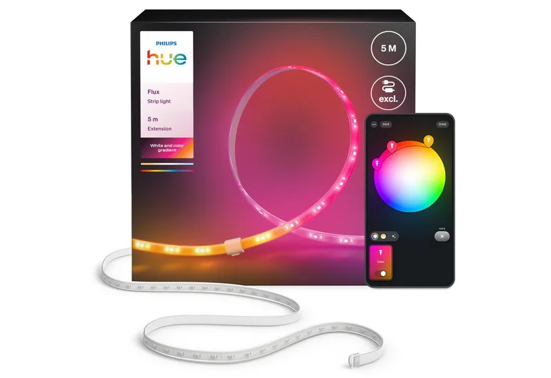 LED-Streifen Flux Gradient LED-Streifen Zubehör, steuerbar per App, RGBWWIC, Verlängerungs-Set, Farbverläufe, selbstklebend, kürzbar by Philips Hue in White – product photo 1 of 5