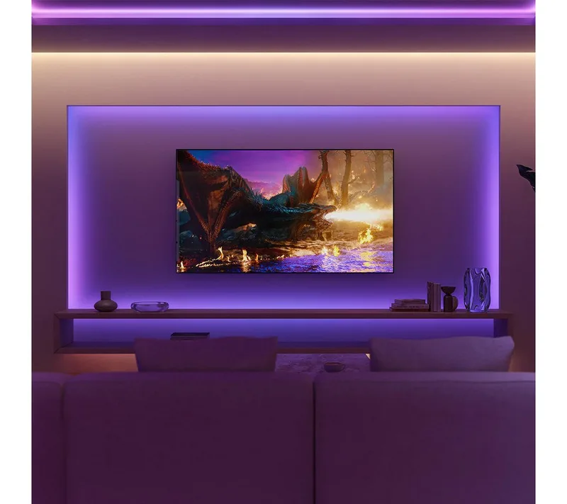 LED-Streifen Flux Gradient LED-Streifen Zubehör, steuerbar per App, RGBWWIC, Verlängerungs-Set, Farbverläufe, selbstklebend, kürzbar by Philips Hue in White – product photo 4 of 5
