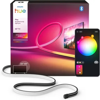 LED-Streifen Play Gradient Lightstrip Pro wahlweise für 65/85/100 Zoll TV, Zuschneidbar, RGBWWIC, weiche Farbverläufe, TV-Synchronisation by Philips Hue in Black – product photo 1 of 5