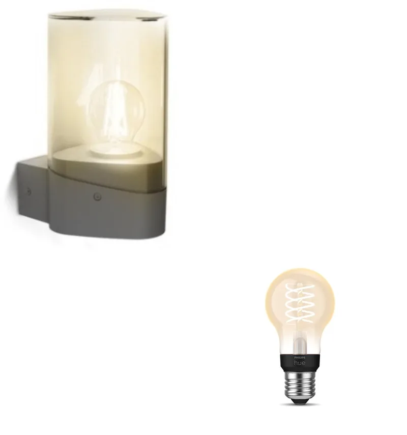 Nayl Wandlamp voor Buiten Up - Buitenlamp - E27 - Warmwit Licht - Hue White Filament von Philips Hue in Anthrazit – Produktfoto